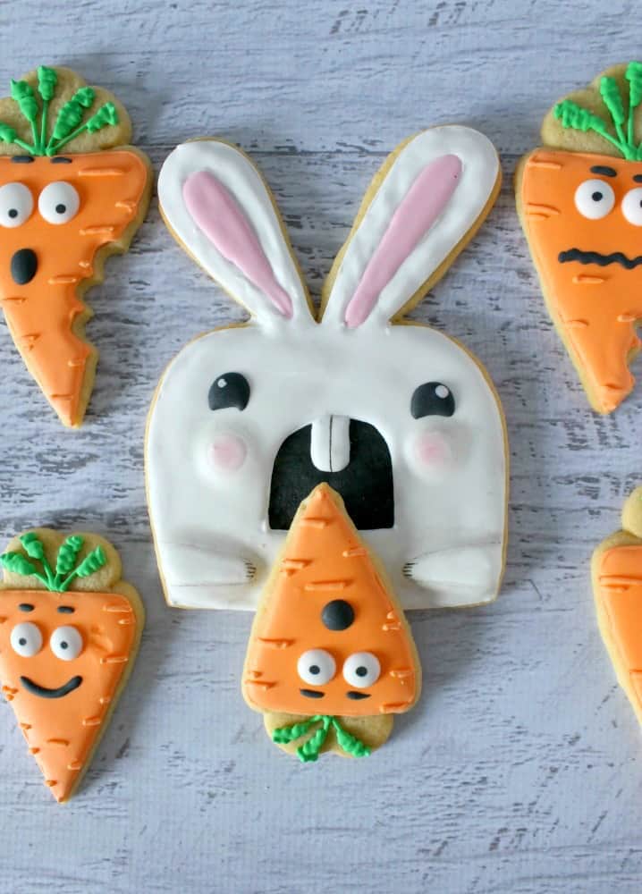 easter bunny and carrot cookies