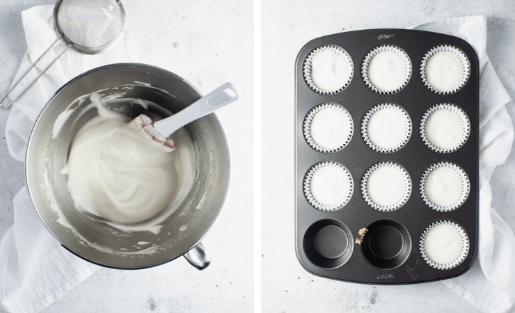 Step-by-step photos for making strawberry shortcake cupcakes