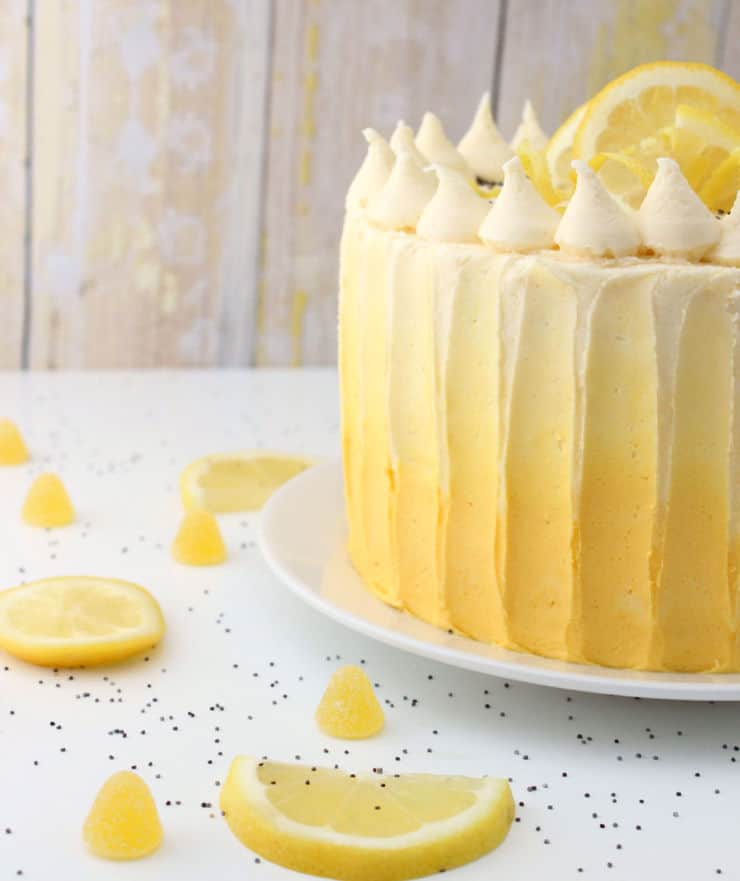 This lemon poppy seed cake with lemon curd filling tastes like a sunny day!