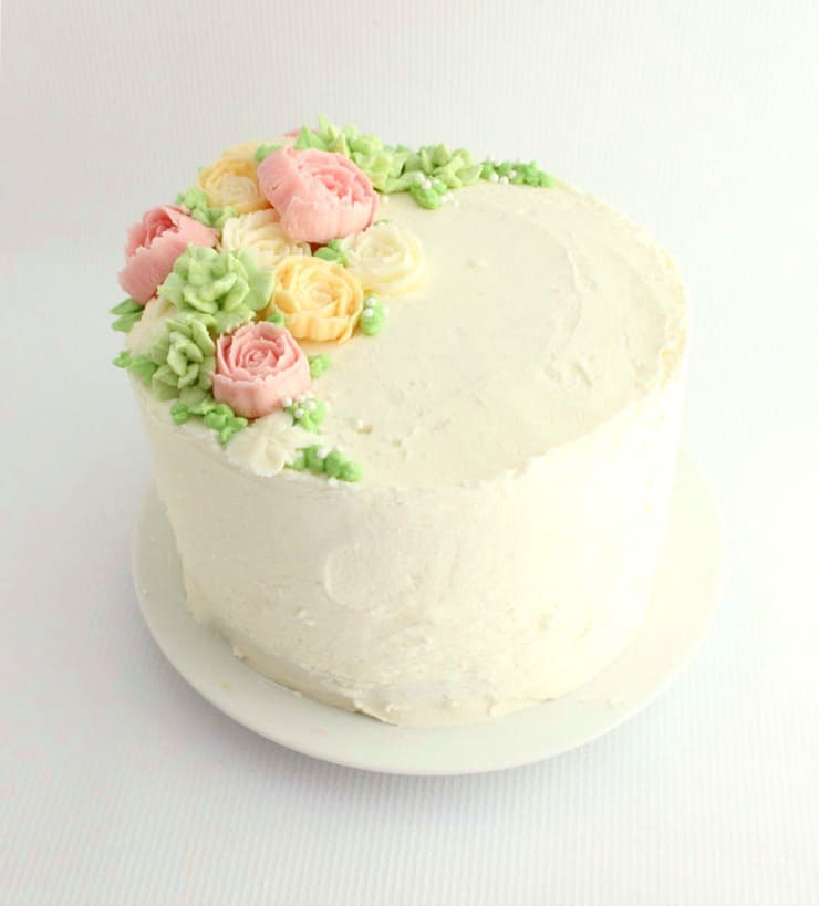 Learn how to decorate a cake with buttercream flowers!