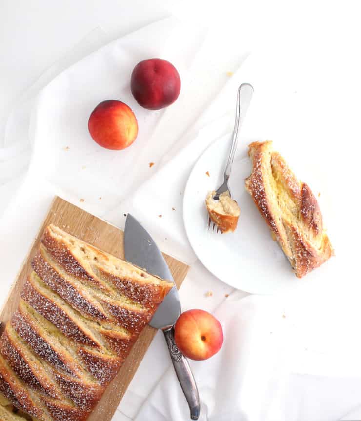 Easy nectarines and cream braided breakfast loaf recipe