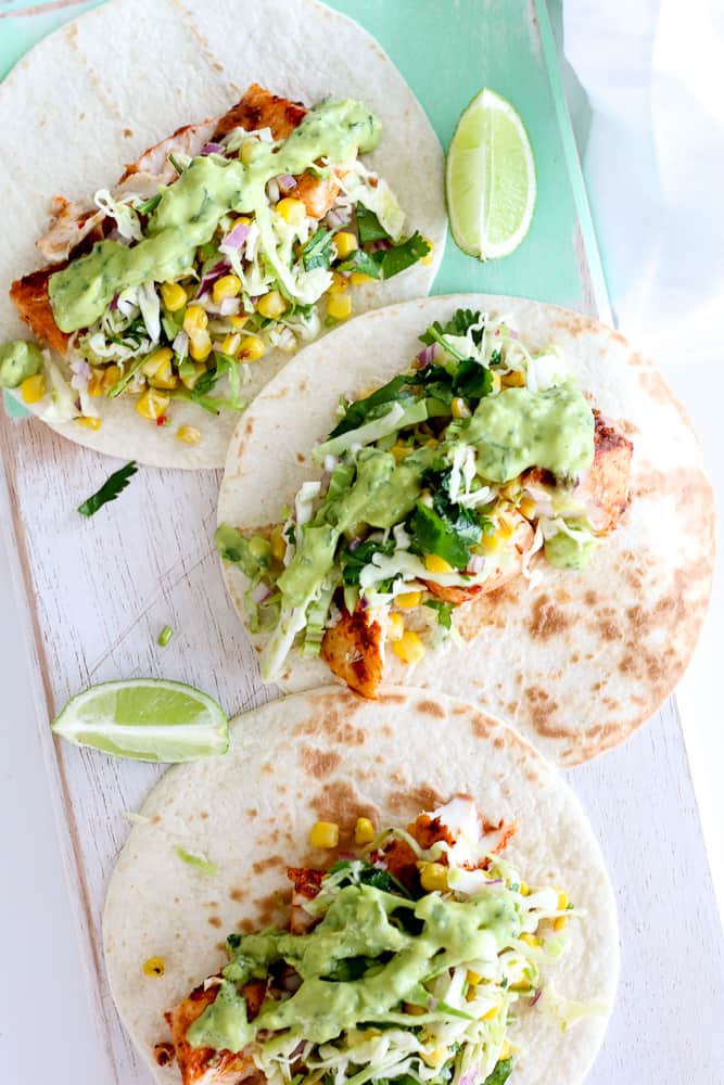 Spicy Fish Tacos by Claudia of The Brick Kitchen