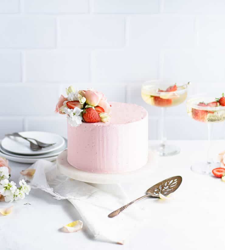 Strawberry Champagne Cake - The Simple Sweet Life