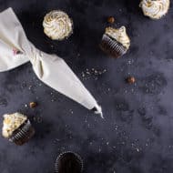 Chocolate Hazelnut Cupcakes with Bourbon Frosting