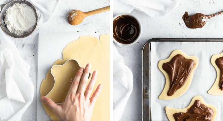 Step-by-step photos for making pop tart ghosts