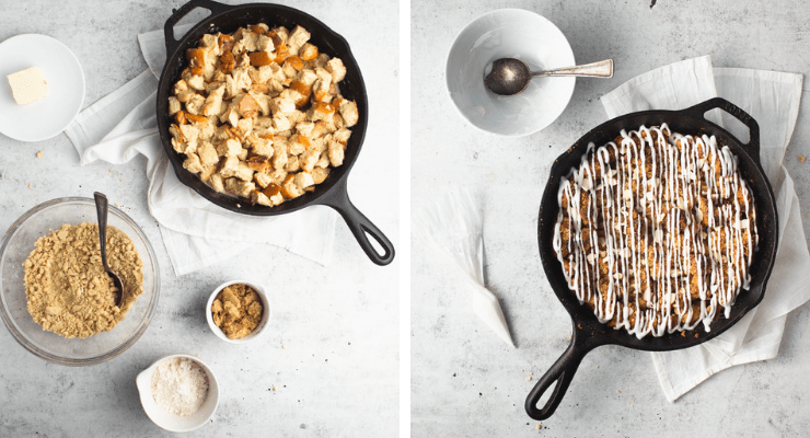 Step-by-step photos for making eggnog french toast.