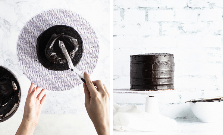 Step-by-step photos for making new years eve cake