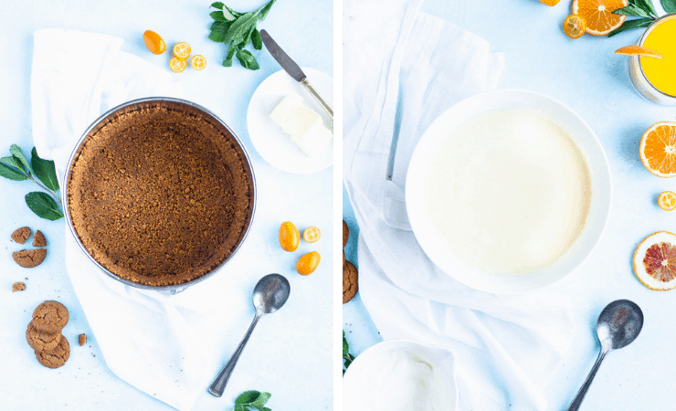 Step-by-step photos for making gingersnap tangerine tart