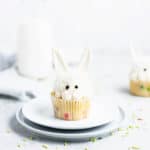 close up of easter bunny cupcake